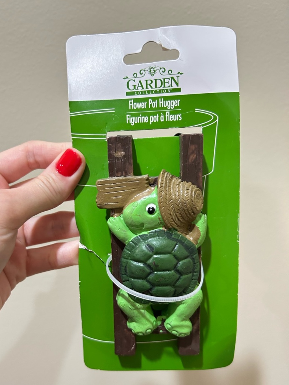 Flower Pot Hugger Turtle Figurine Garden Decor NWT